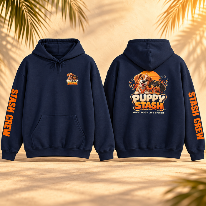 Puppy Stash™ Sunset Crew Hoodie — Crunchy & Munchy
