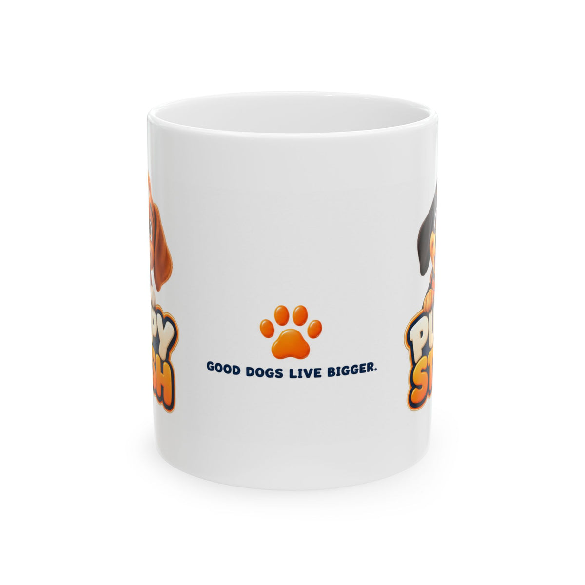Puppy Stash Good Dogs Ceramic Mug — Crunchy & Munchy — product view 2