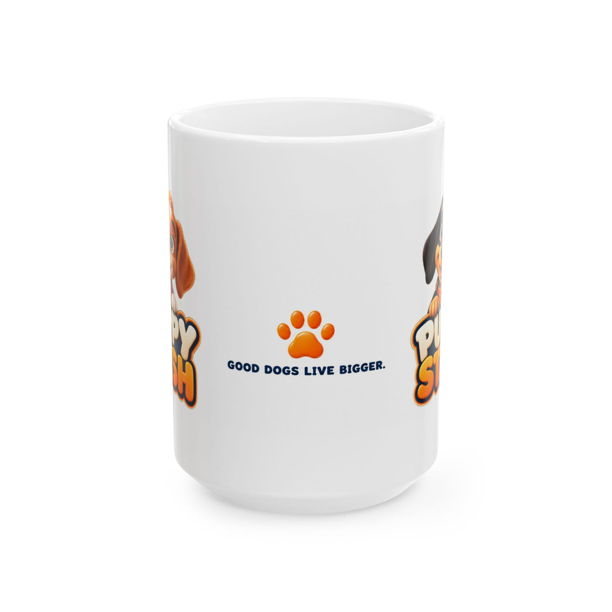 Puppy Stash Good Dogs Ceramic Mug — Crunchy & Munchy — product view 3
