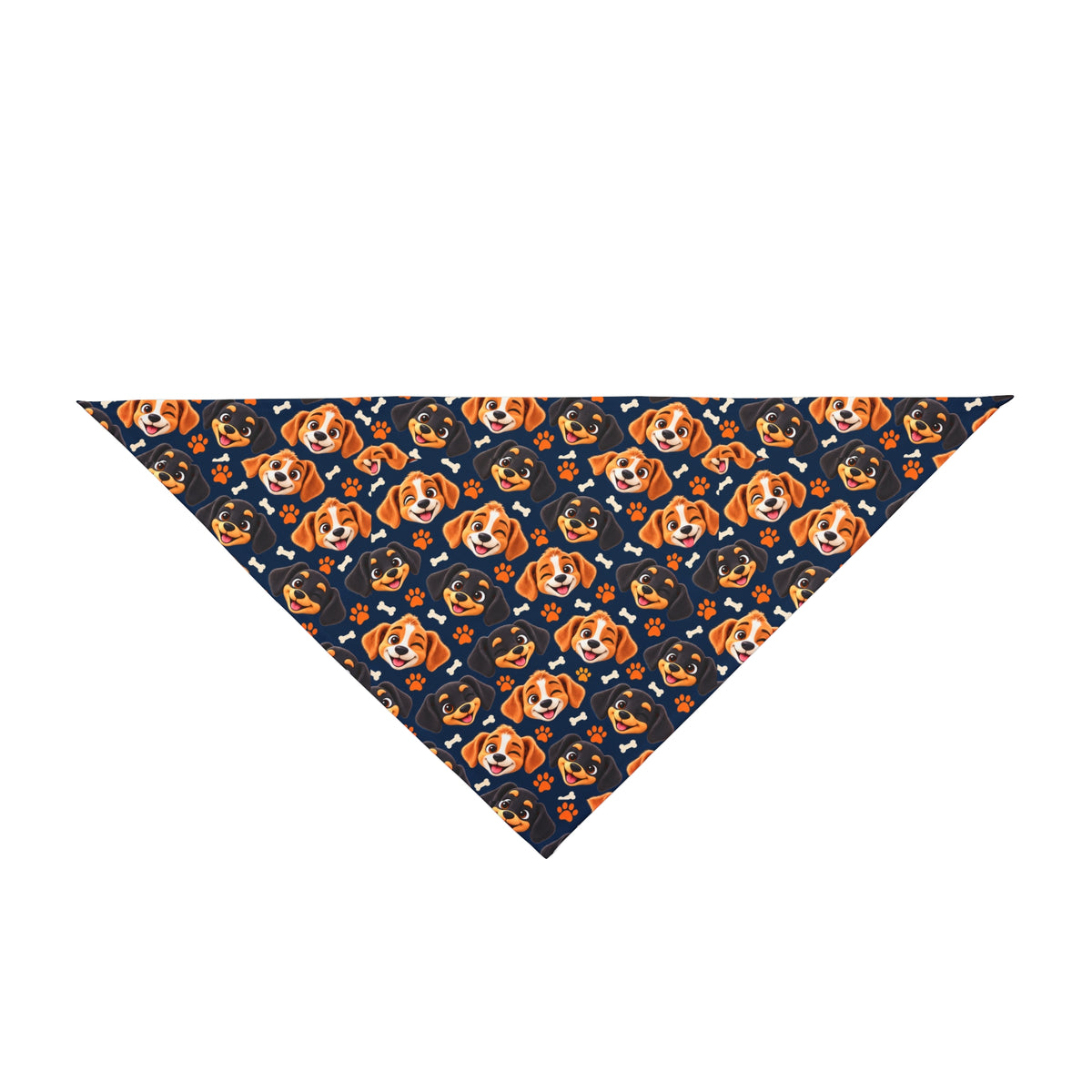 Puppy Stash Stash Crew Dog Bandana — Navy Puppy Pattern — product view 3