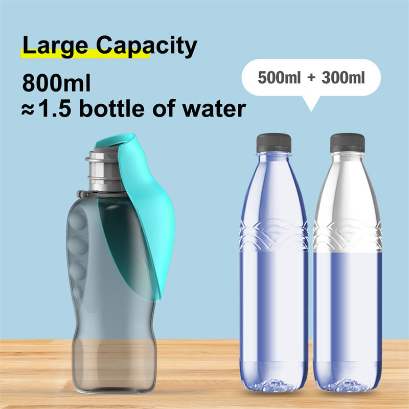 TrailSip 800ml Dog Water Bottle + Fold-Out Bowl
