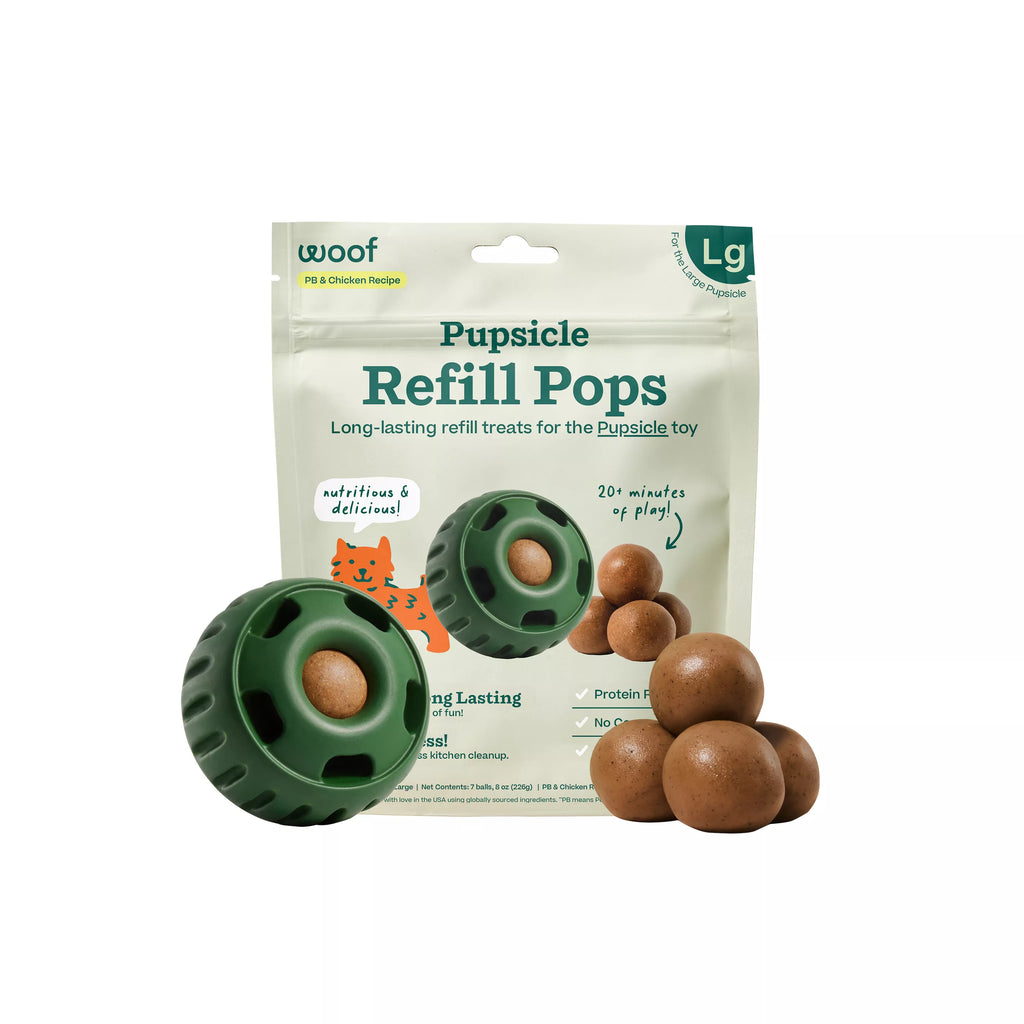 Woof Pupsicle Refill Pops — Chicken & Peanut Butter, Large 7-Pack (8 oz)