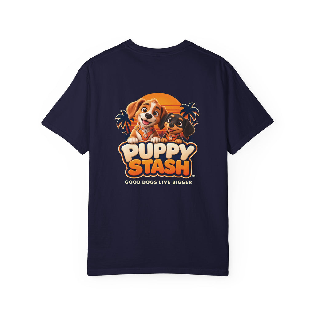 Puppy Stash™ Sunset Crew Tee — Crunchy & Munchy
