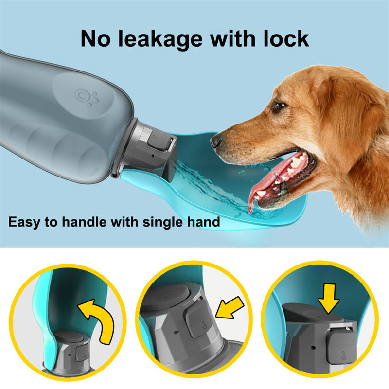 TrailSip 800ml Dog Water Bottle + Fold-Out Bowl