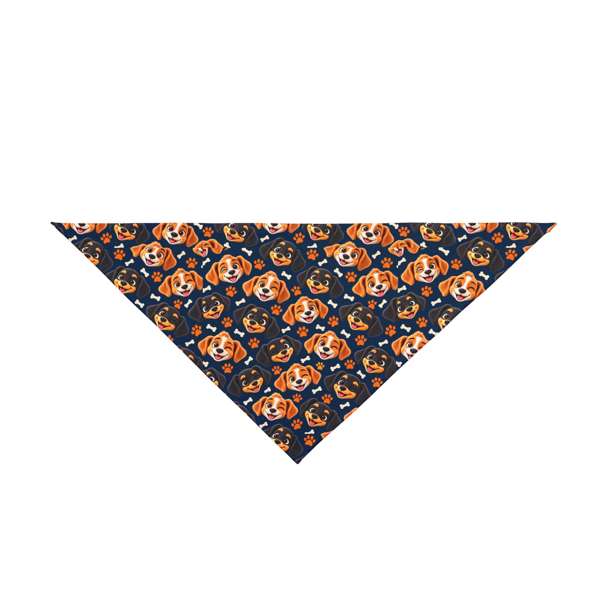 Puppy Stash Stash Crew Dog Bandana — Navy Puppy Pattern — product view 2