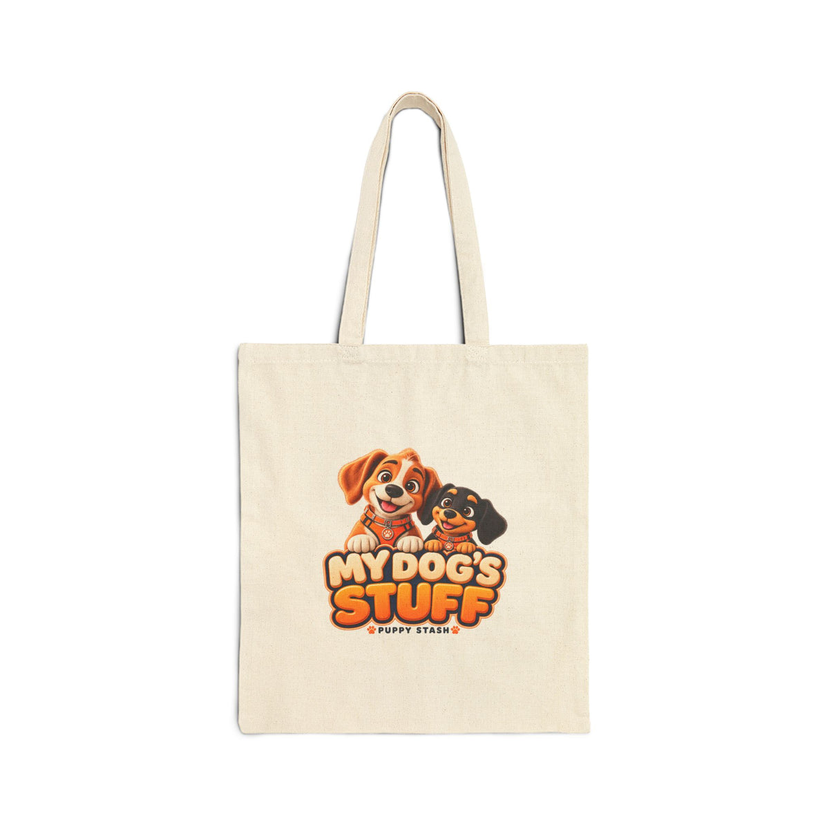 Puppy Stash My Dog’s Stuff Canvas Tote — Crunchy & Munchy — product view 2