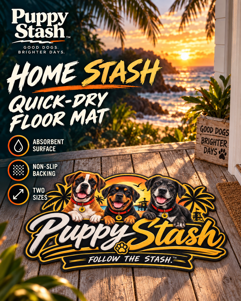 Puppy Stash Quick-Dry Floor Mat
