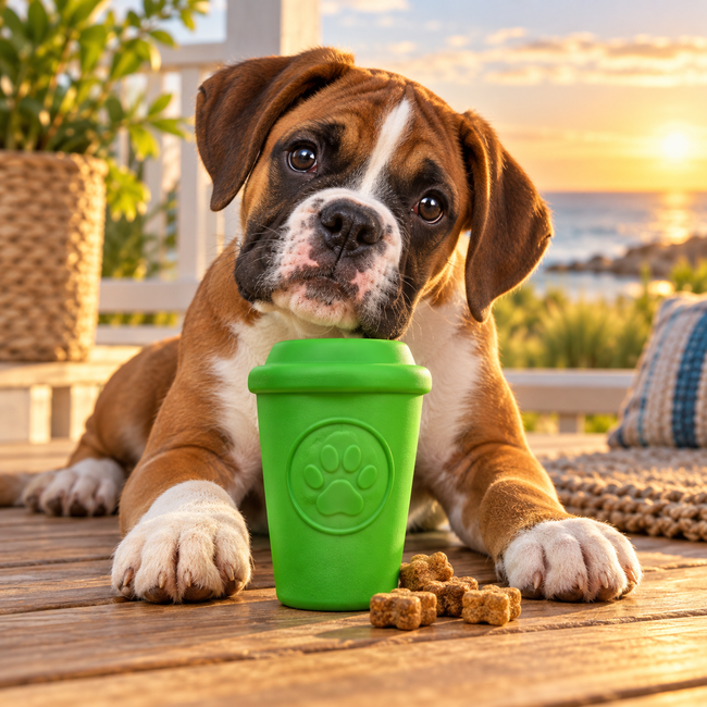 SodaPup Coffee Cup Treat Dispenser — Rubber Enrichment Toy