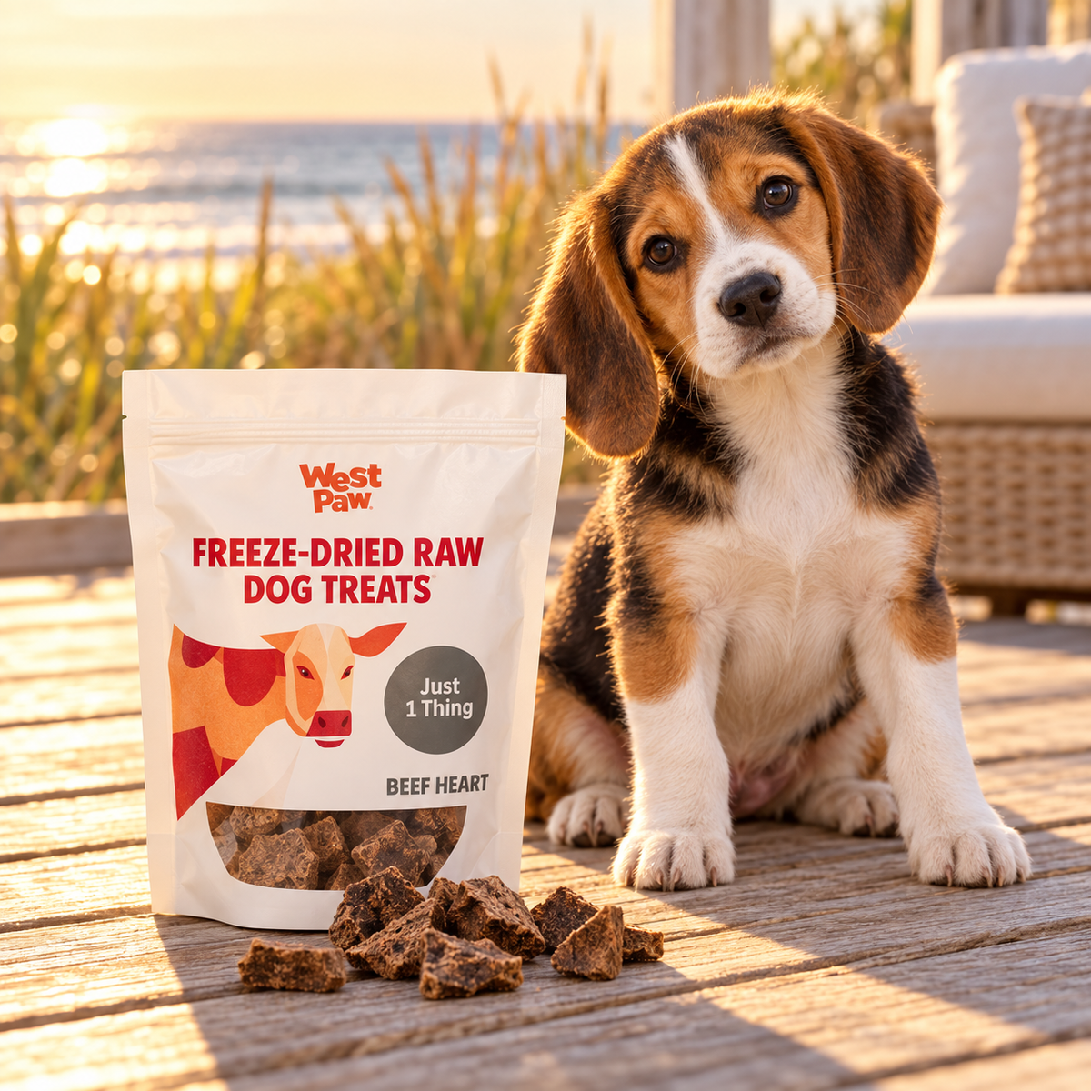 West Paw Freeze-Dried Beef Heart Dog Treats — Single Ingredient, 2.5 oz