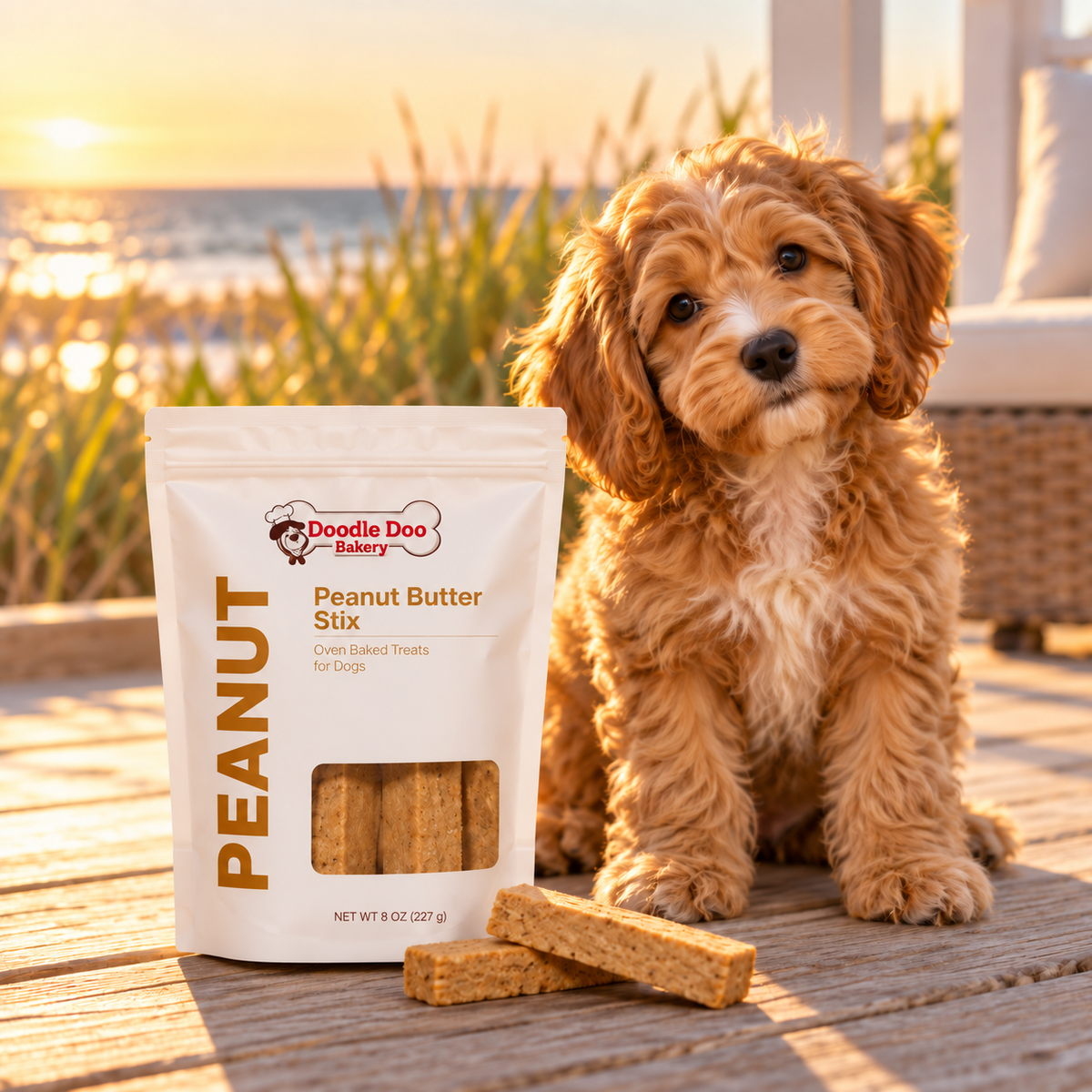 Doodle Doo Bakery Peanut Butter Stix — Homemade Dog Treats (8 oz)