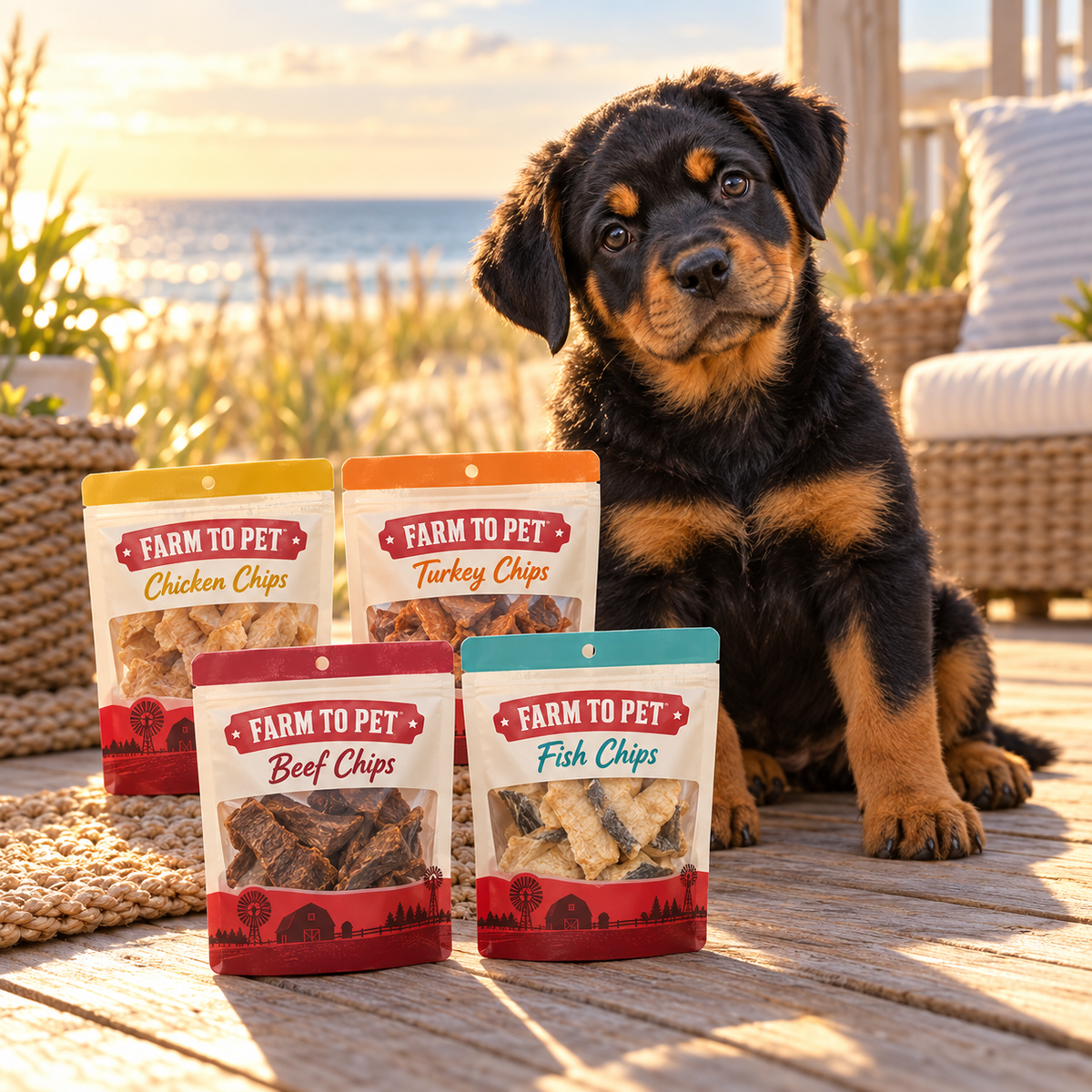 Farm to Pet Snack Pack Dog Treat Sampler — Chicken, Turkey, Beef & Fish