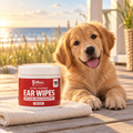 Jeffers Extra Foaming Ear Wipes — Daily Dog Ear Cleaning Pads (100 Count)