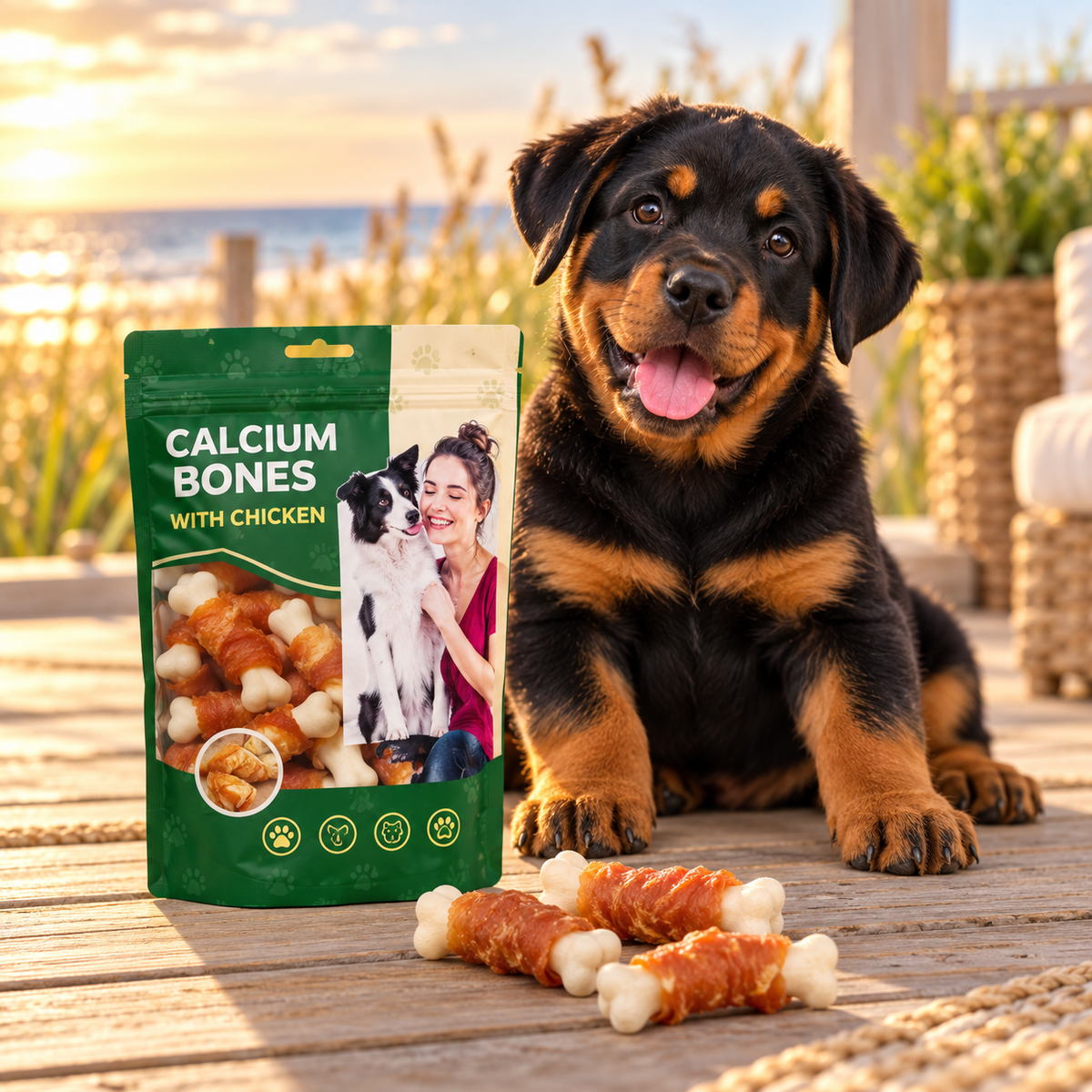 Chicken-Wrapped Calcium Bones — Rawhide-Free Dog Chews