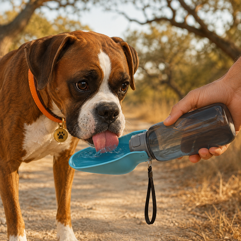 TrailSip 800ml Dog Water Bottle + Fold-Out Bowl
