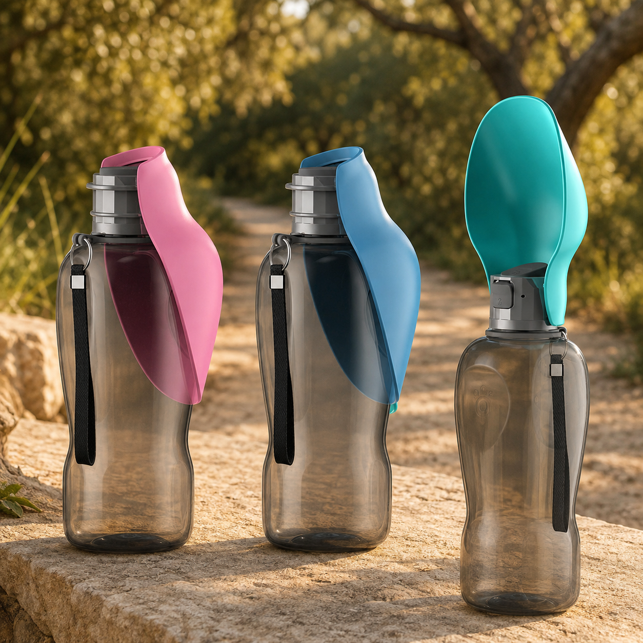 TrailSip 800ml Dog Water Bottle + Fold-Out Bowl
