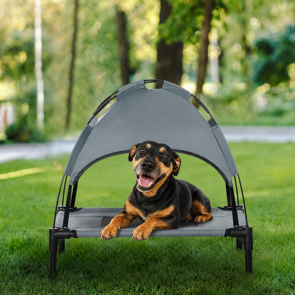 TrailShade Elevated Cooling Dog Bed with Removable Canopy