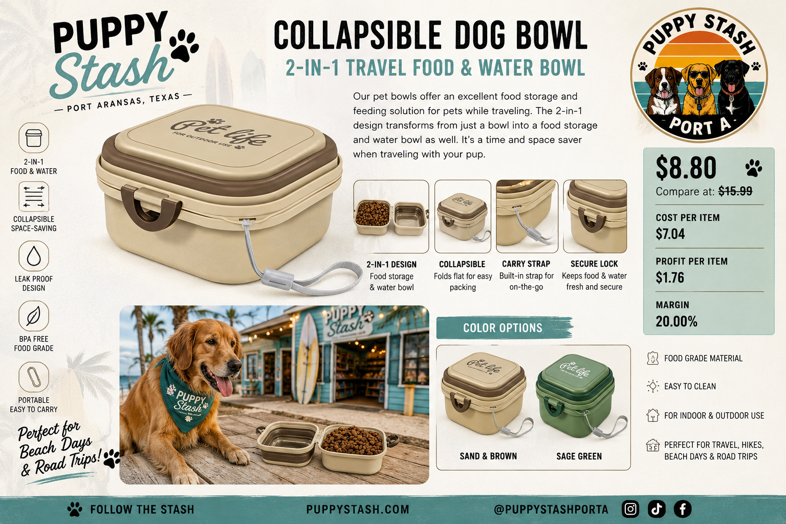 The Stash & Go™ 2-in-1 Travel Bowl