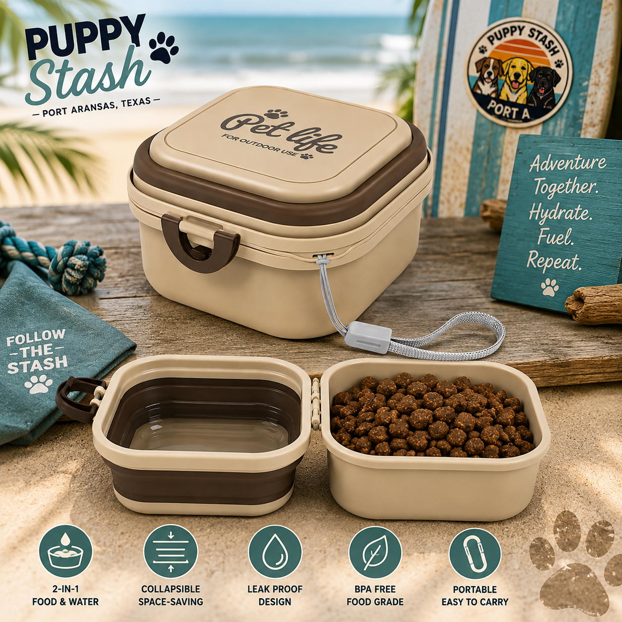 The Stash & Go™ 2-in-1 Travel Bowl
