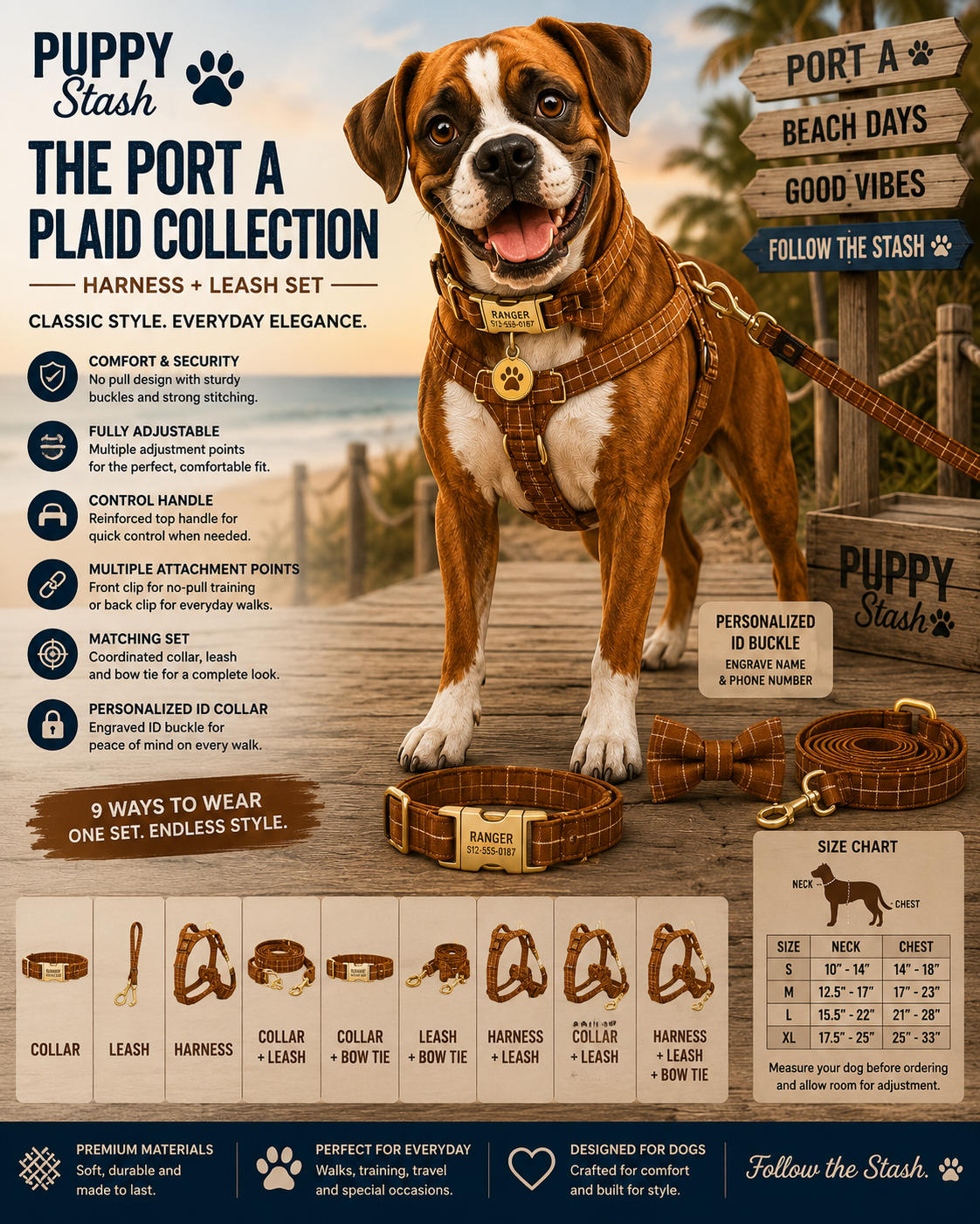 The Port A Plaid Walk Set