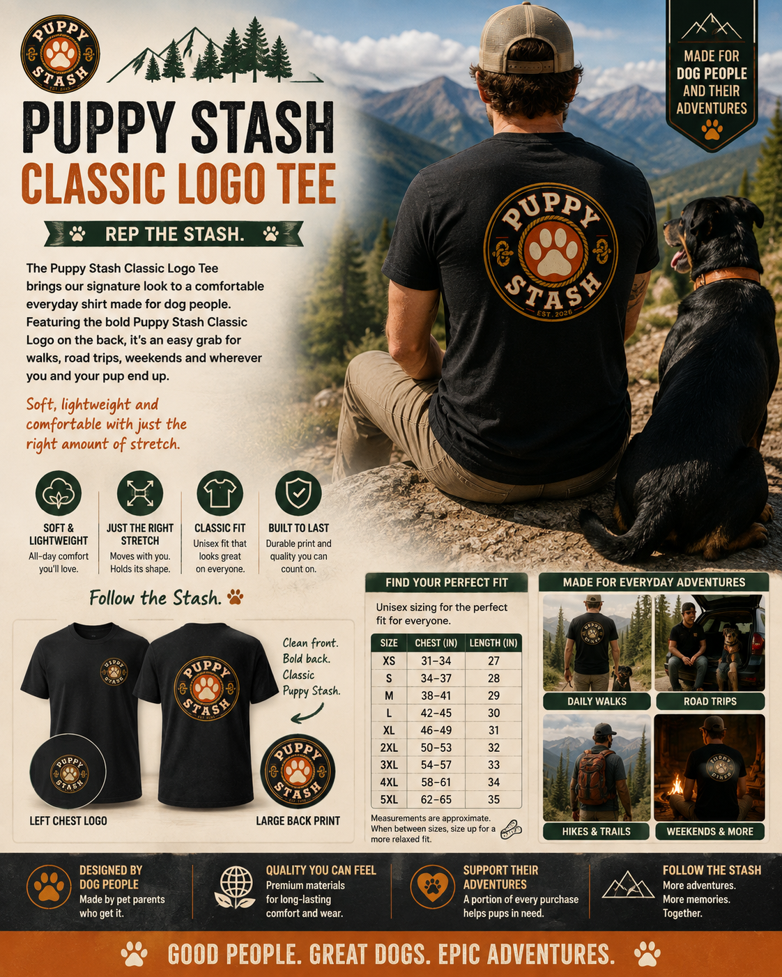 Puppy Stash Classic Logo Tee