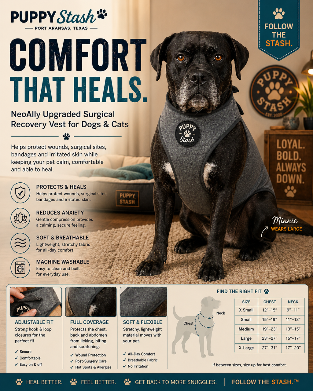 Puppy Stash dog recovery wrap