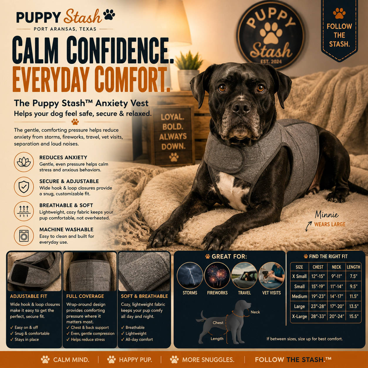 Puppy Stash Calm Wrap dog comfort vest