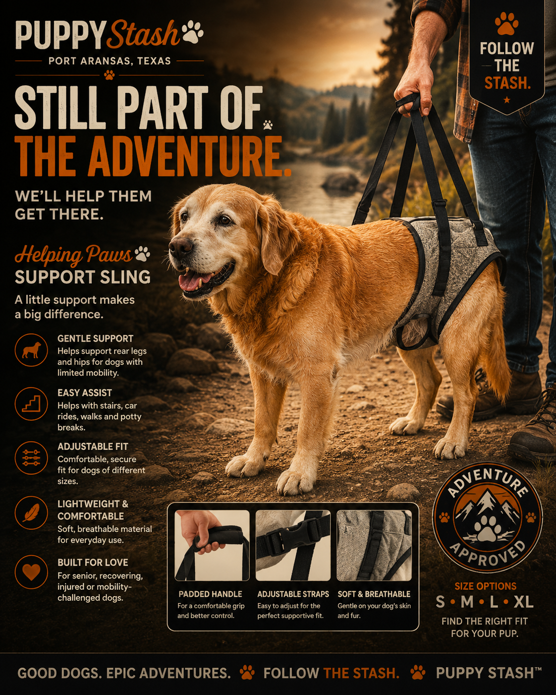 Puppy Stash™ Helping Paws Support Sling