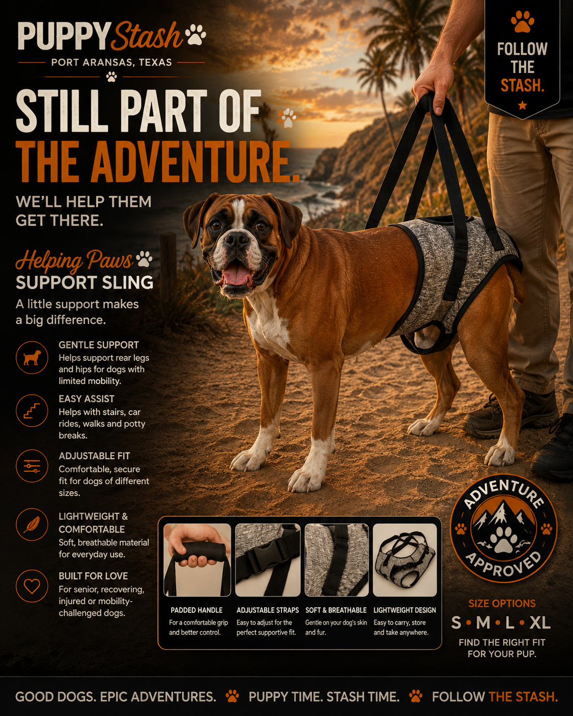 Puppy Stash Helping Paws dog support sling