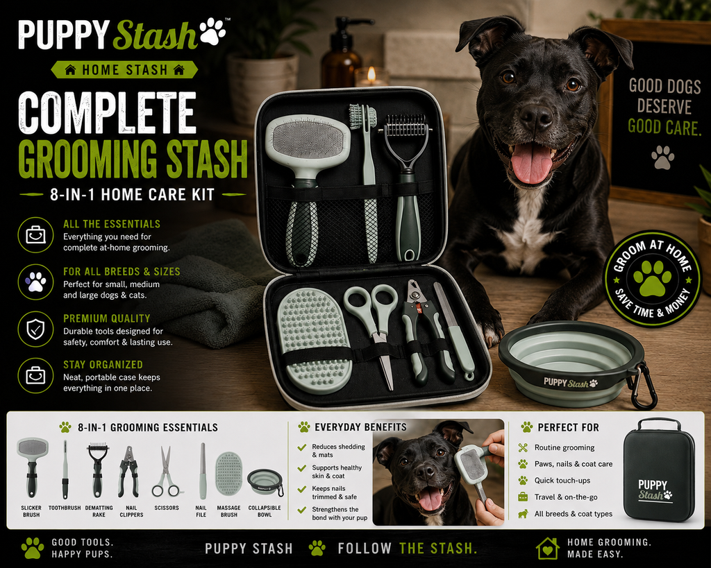 Puppy Stash™ Complete Grooming Stash — 8-in-1 Home Care Kit
