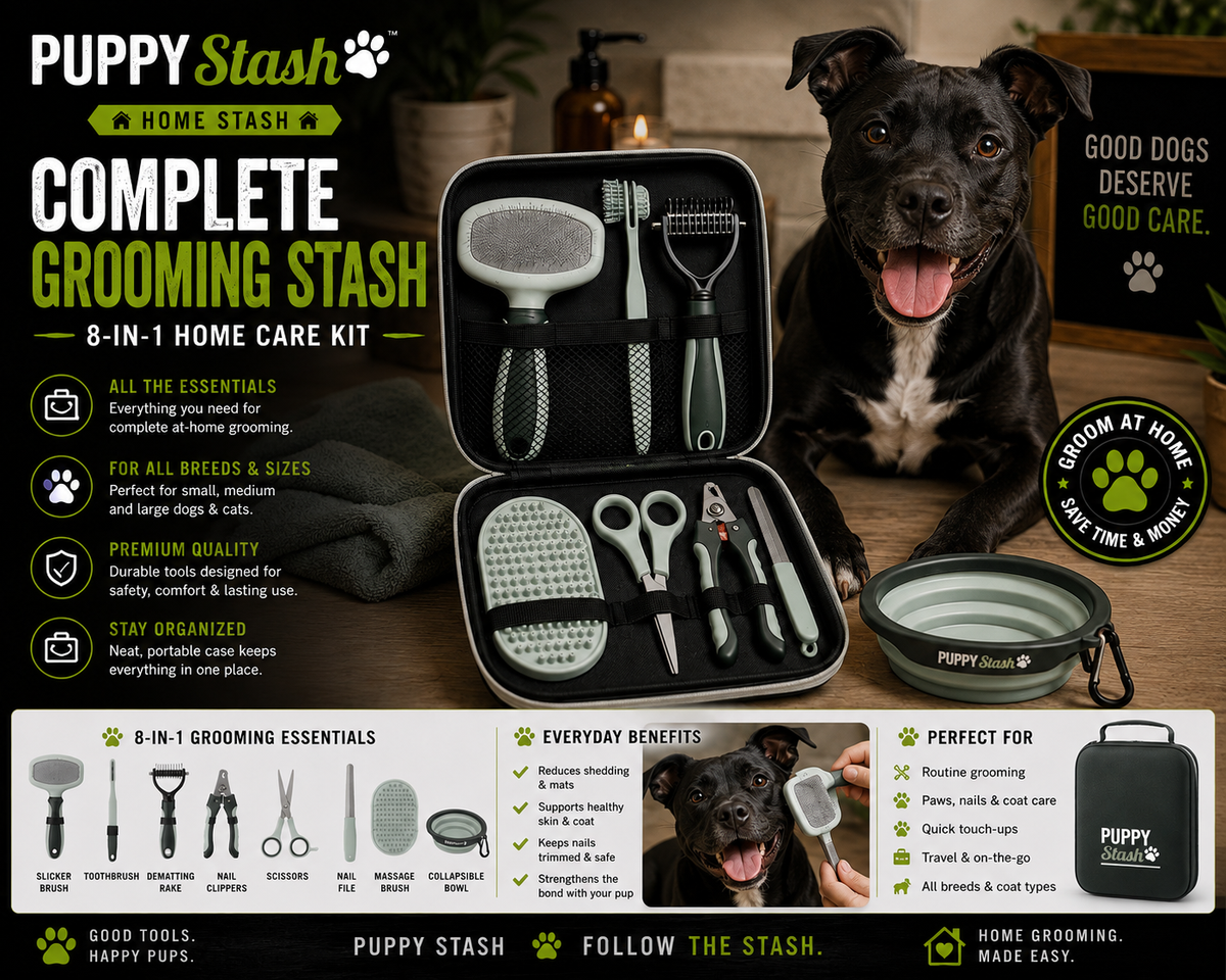 Puppy Stash™ Complete Grooming Stash — 8-in-1 Home Care Kit