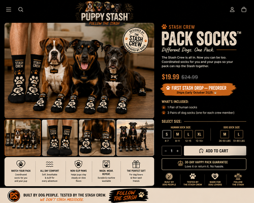 Pack Socks™ — Matching Dog + Owner Sock Set