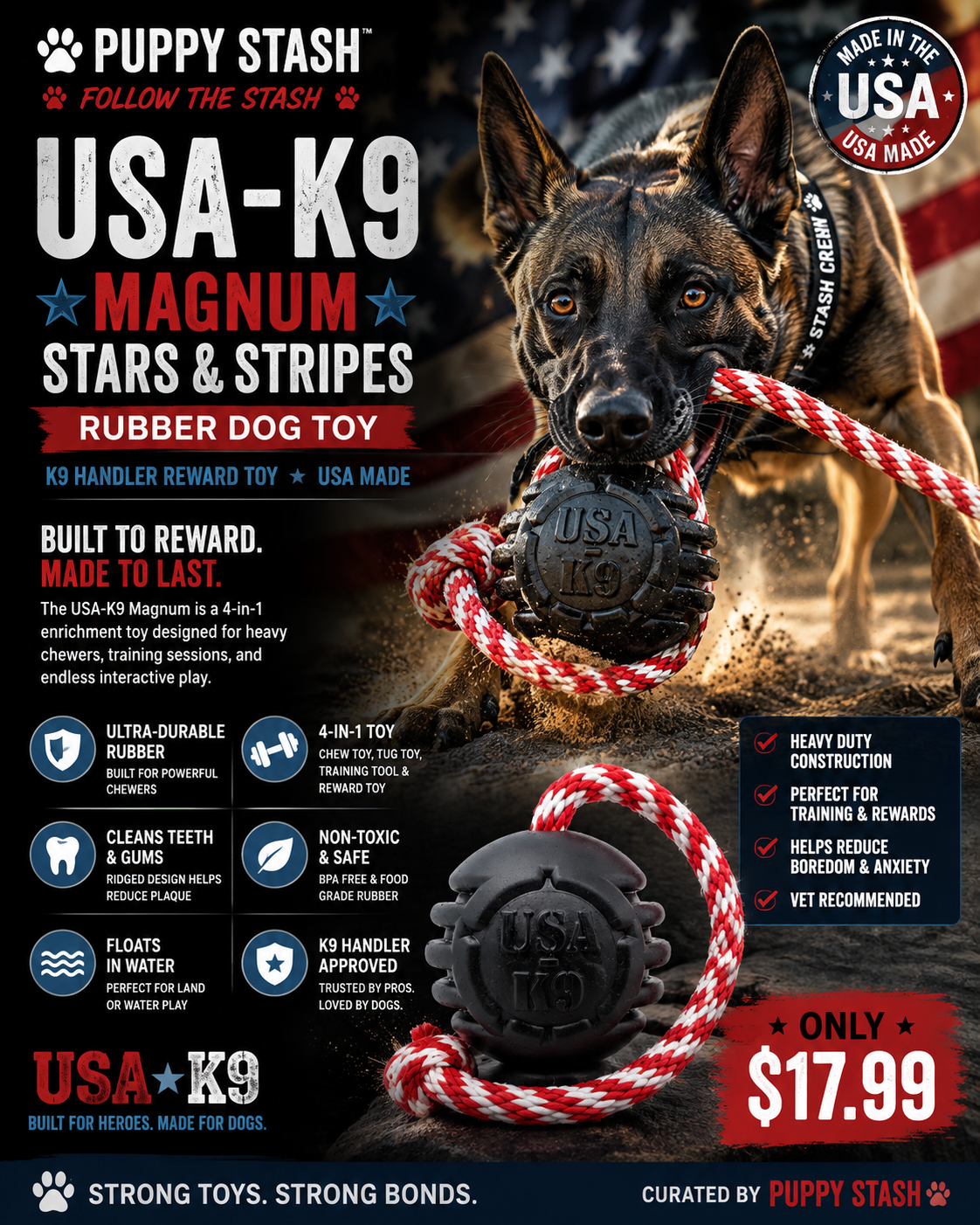 Stash Magnum™ — Heavy-Duty K9 Tug & Chew Toy