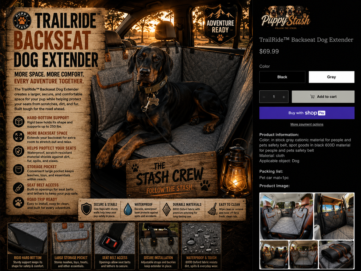 TrailRide backseat dog extender