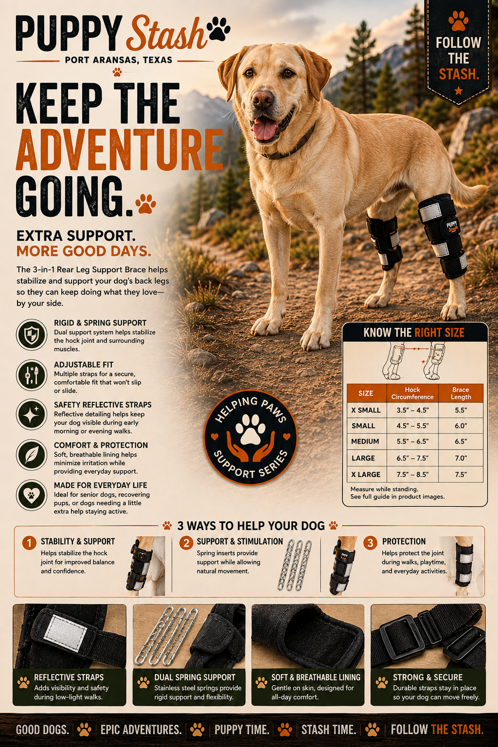 Puppy Stash Rear Leg Support Brace — by NeoAlly (Pair)