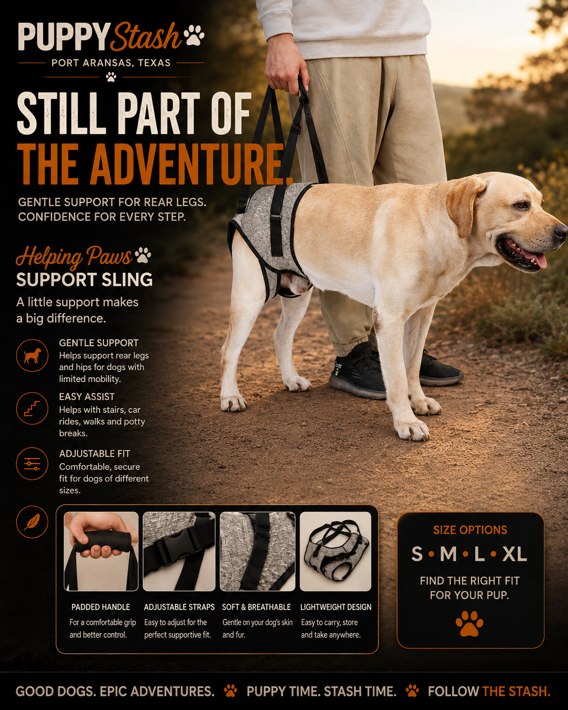 Puppy Stash™ Helping Paws Support Sling
