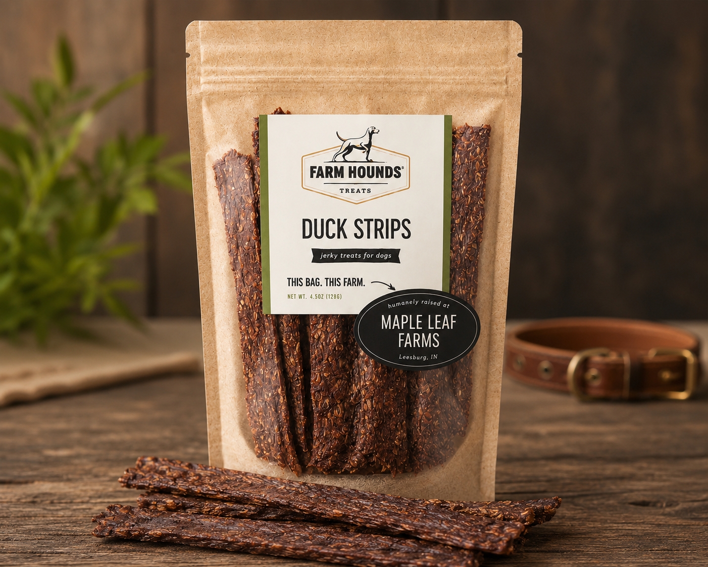 Farm Hounds Duck Strips — Whole-Prey Dog Treats (4.5 oz)