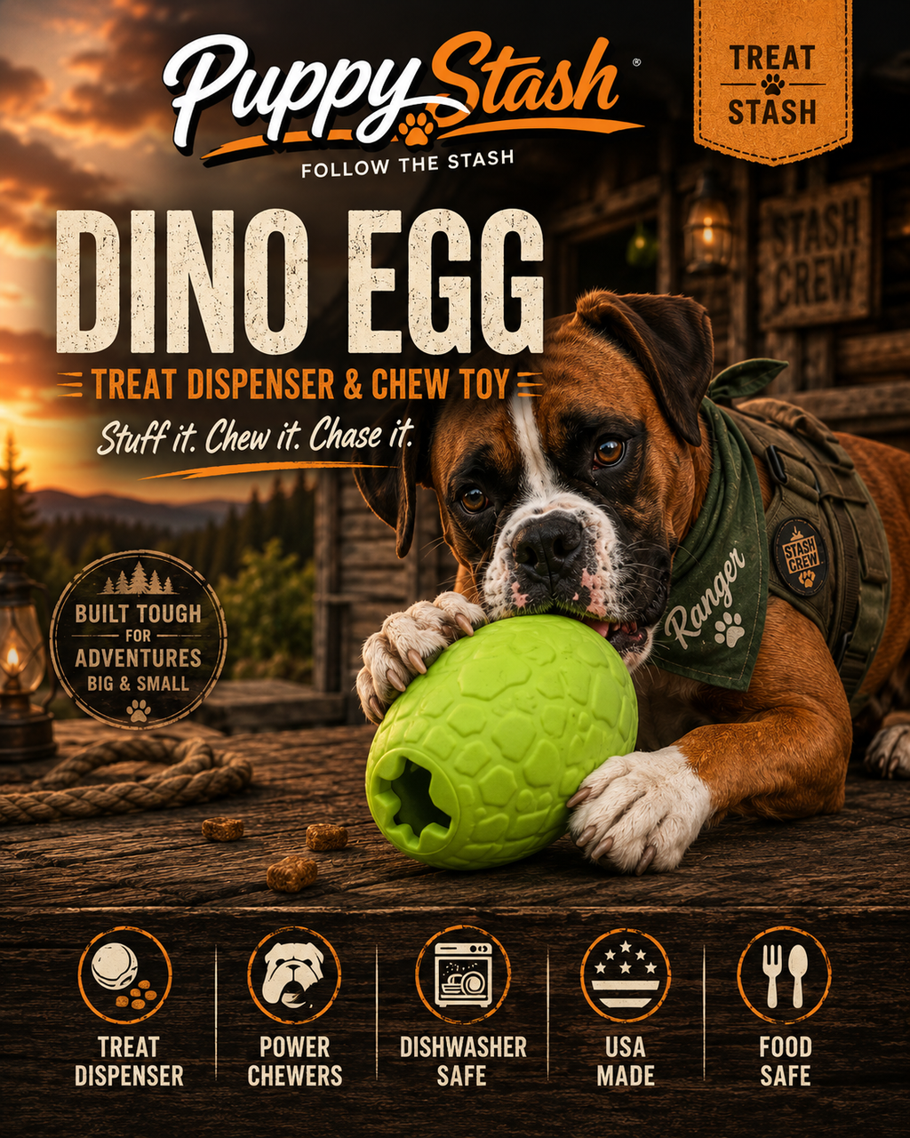 SodaPup Dino Egg dog treat dispenser