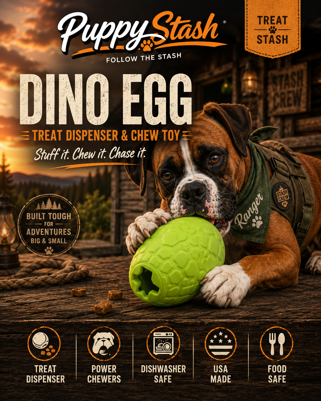 SodaPup Dino Egg dog treat dispenser