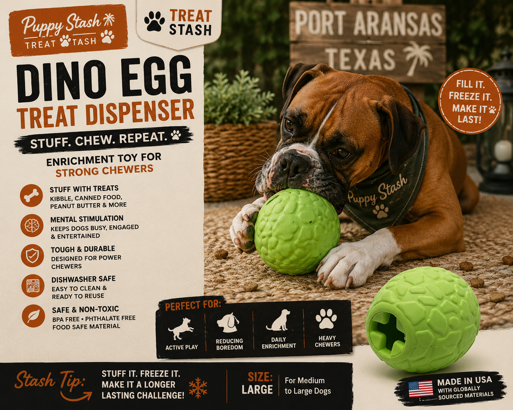 SodaPup Dino Egg Treat Dispenser — Rubber Enrichment Chew Toy