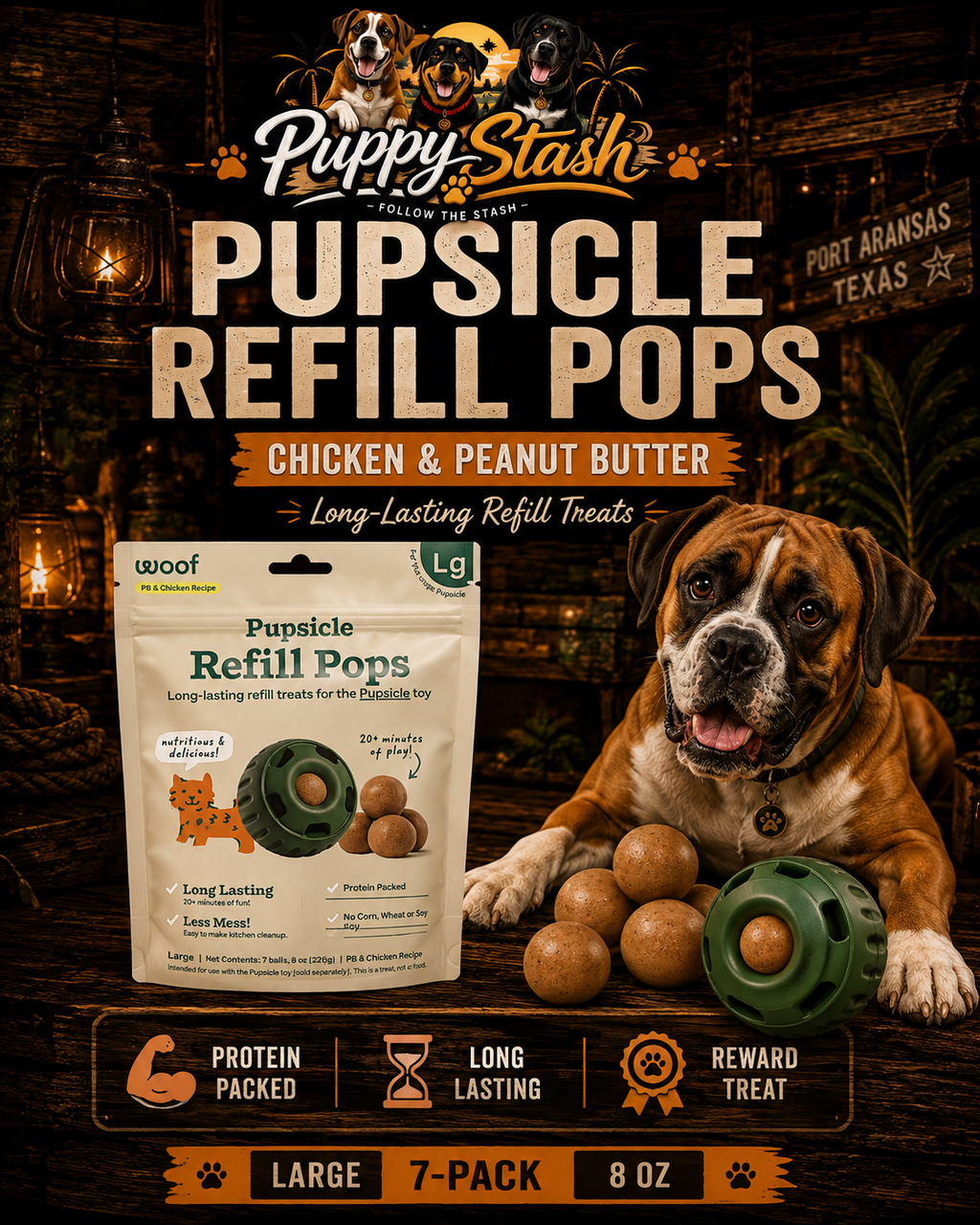 Woof Pupsicle chicken and peanut butter refill pops