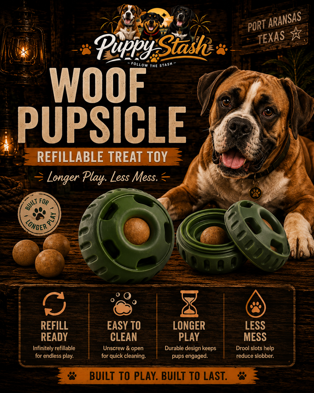 Woof Pupsicle — Refillable Enrichment Treat Toy, Large
