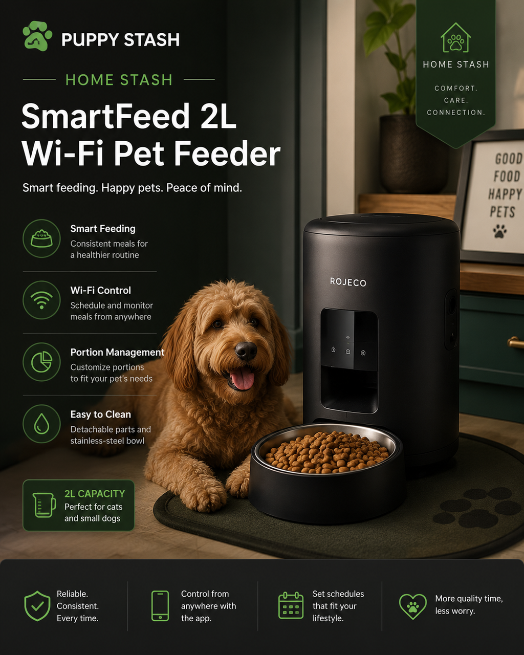 Puppy Stash SmartFeed 2L Wi-Fi pet feeder product view