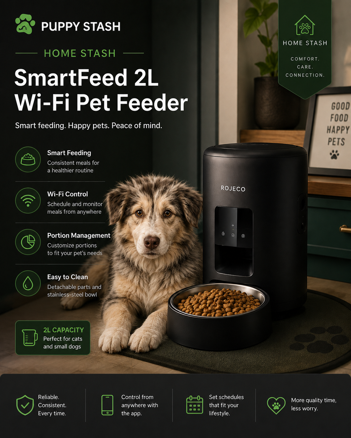 Puppy Stash SmartFeed 2L Wi-Fi pet feeder