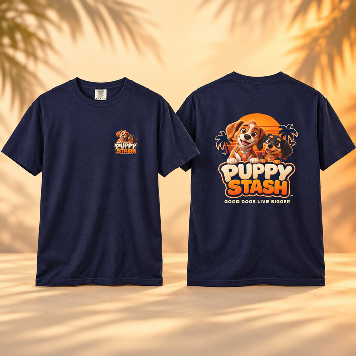 Puppy Stash™ Sunset Crew Tee — Crunchy & Munchy