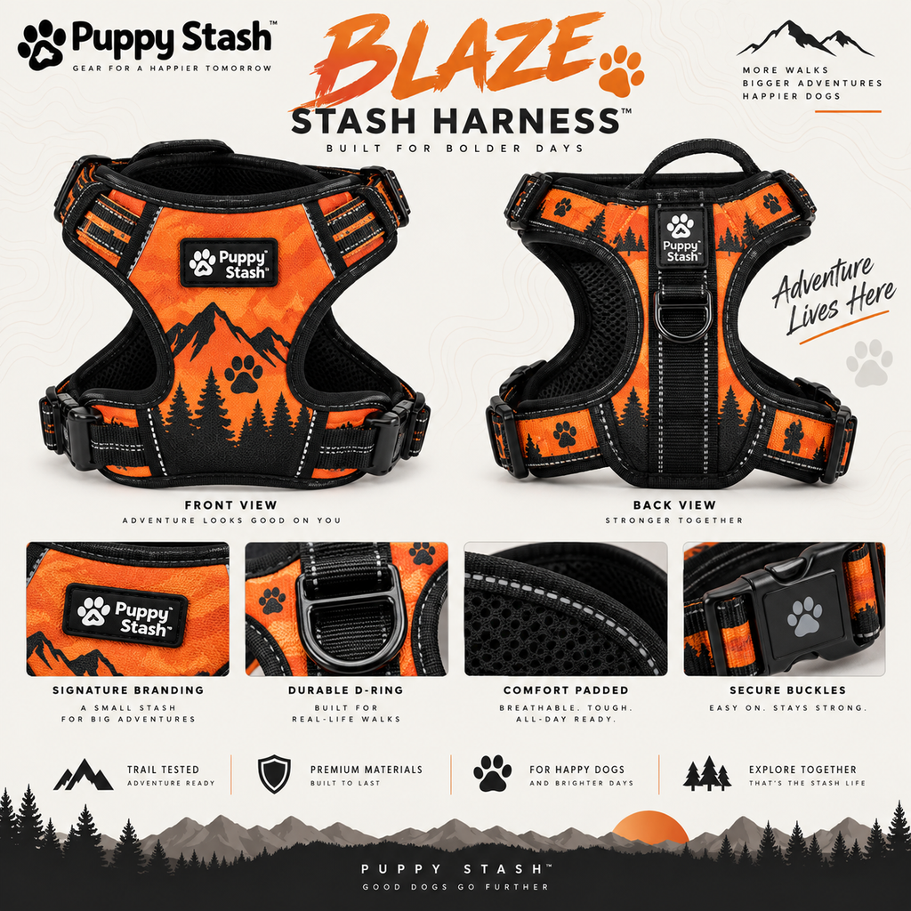 Blaze Stash Harness front back and feature design board