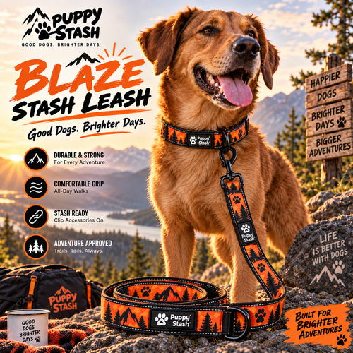 Blaze Stash Leash orange and black adventure display
