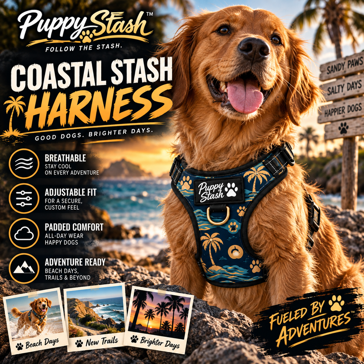 Coastal Stash Harness branded adventure product display